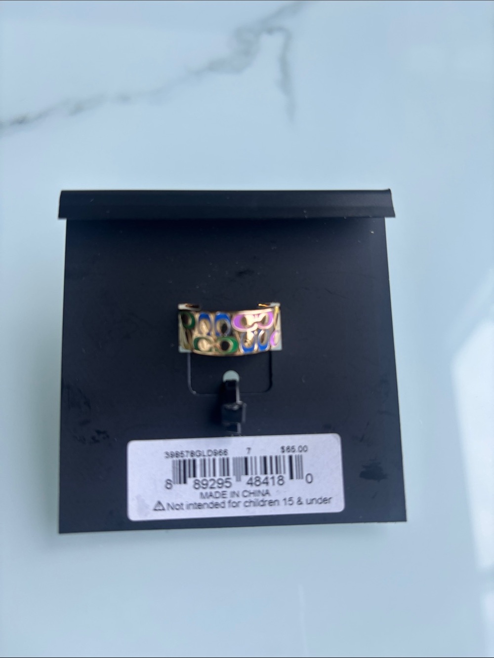 Coach Gold-Tone Logo Band Ring - Picture 4 of 4